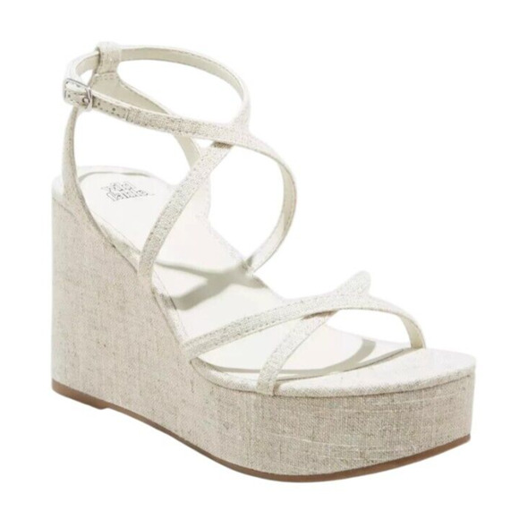 Wild Fable Womens Ronnie Strappy Platform Wedge Heels White Memory Foam US 10 - Picture 4 of 5
